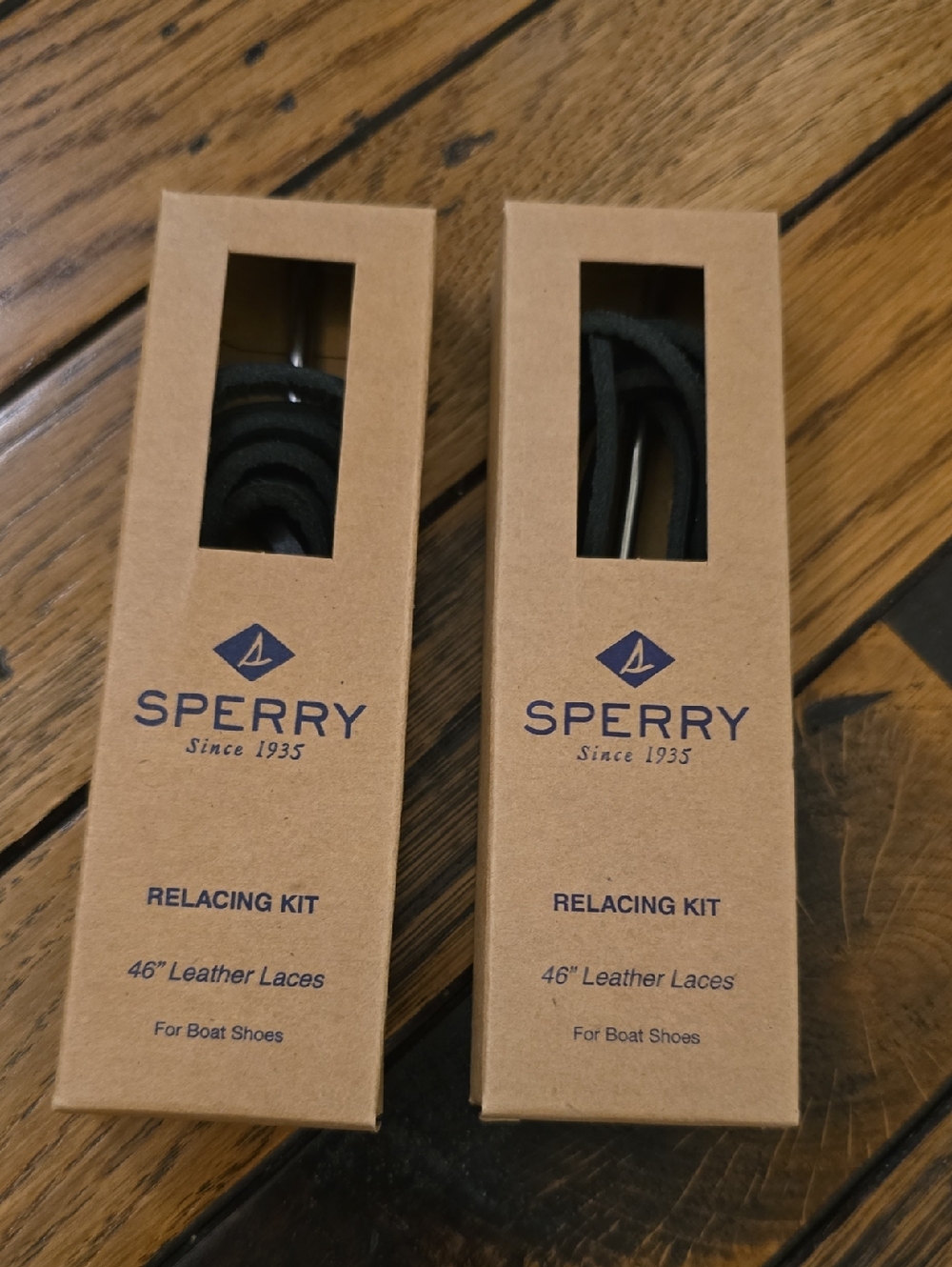 Two Kits - Sperry Black Leather Relacing Kit X 2